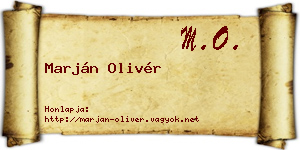 Marján Olivér névjegykártya