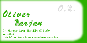 oliver marjan business card